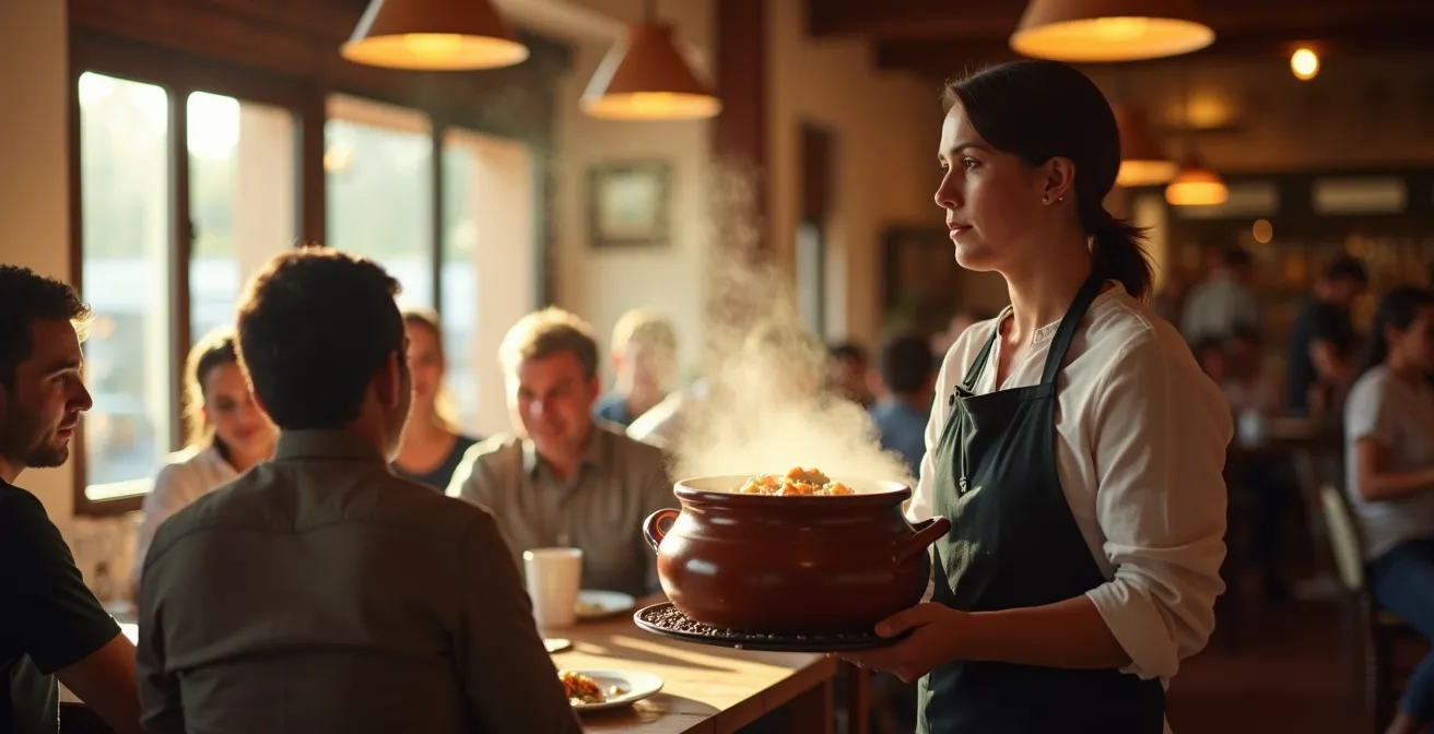 Traditionelle kanarische Bar zur Mittagszeit mit dampfenden Eintöpfen