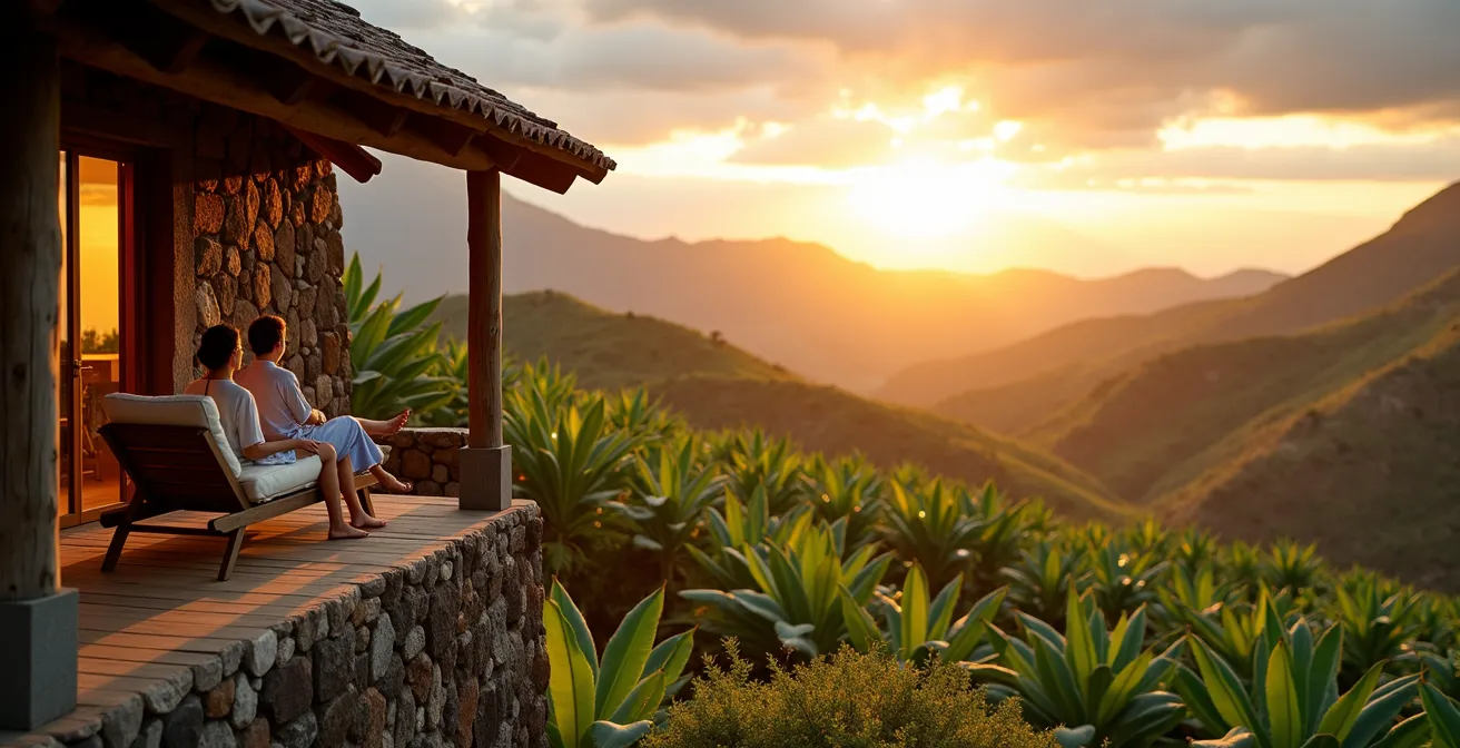 Luxuriöse Finca im grünen Hinterland Teneriffas mit Blick auf das Tal