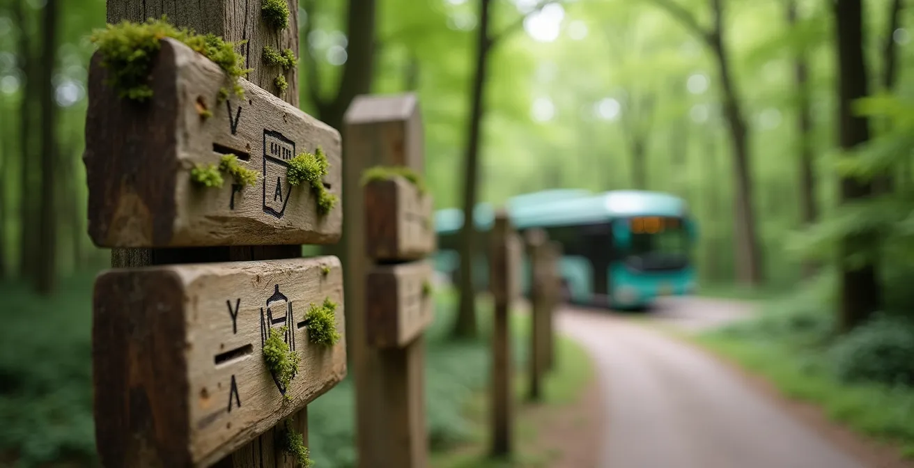 Wanderbus am Eingang zum Bayerischen Wald Nationalpark